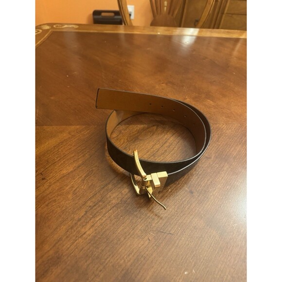 MICHAEL KORS Signature Reversible Belt Brown Gold Buckle No Sz main image 6